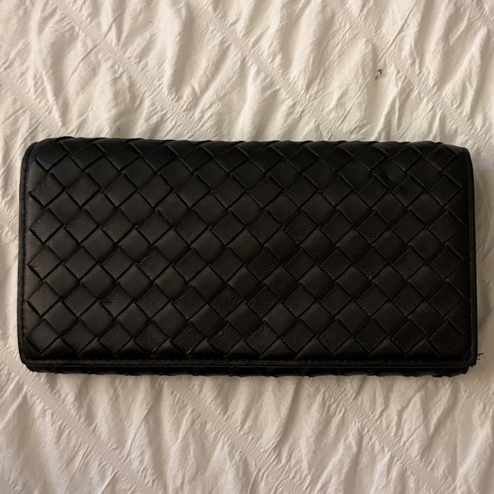 Bottega Veneta Black Woven Clutch